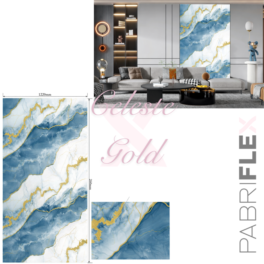 LAMINA UV CELESTE GOLD